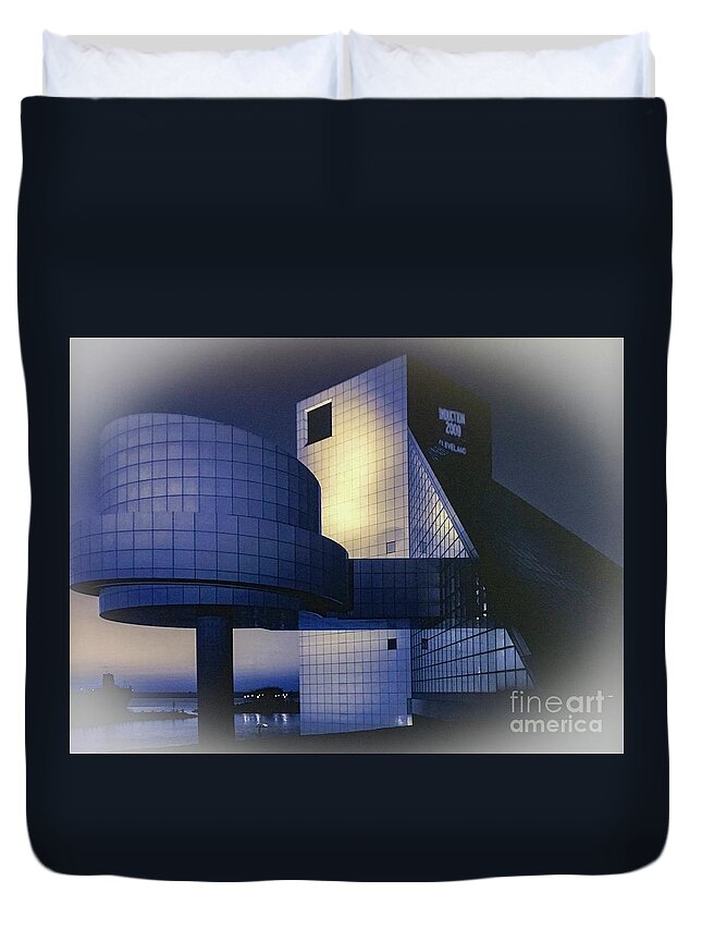 Rock And Roll Hall Of Fame Duvet Cover featuring the photograph Rock and Roll Hall of Fame by Alice Terrill