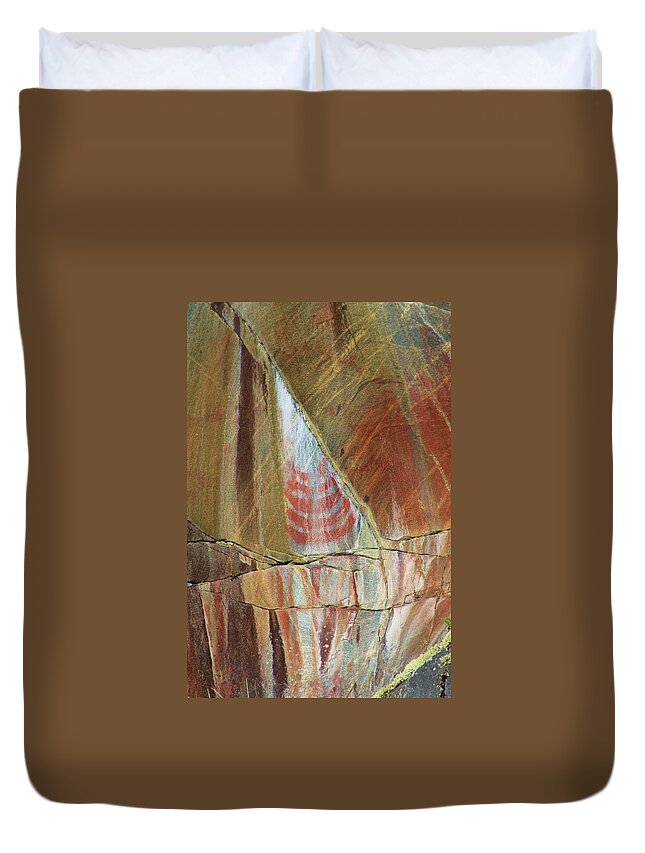 Pictograph Duvet Cover featuring the photograph Rock Art by Fred Bailey