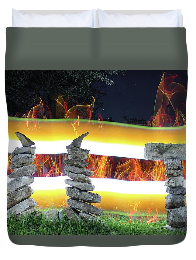 Hookem Duvet Cover featuring the photograph Rockin Horns by Andrew Nourse