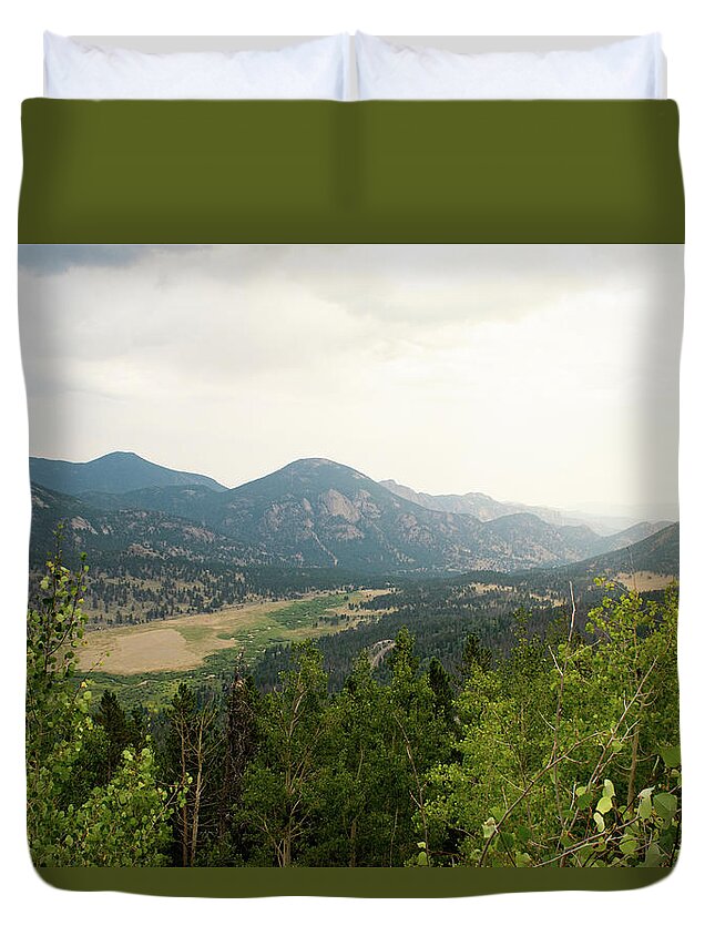 Mountain Duvet Cover featuring the photograph Rocky Mountain Overlook by Nicole Lloyd