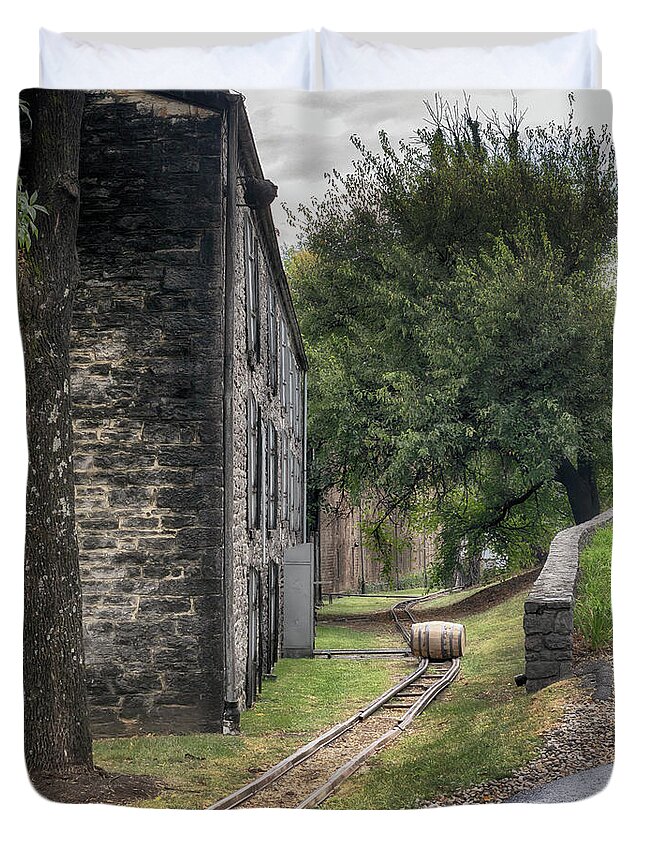 Woodford Reserve Duvet Cover featuring the photograph Rolling on Down the Line by Susan Rissi Tregoning