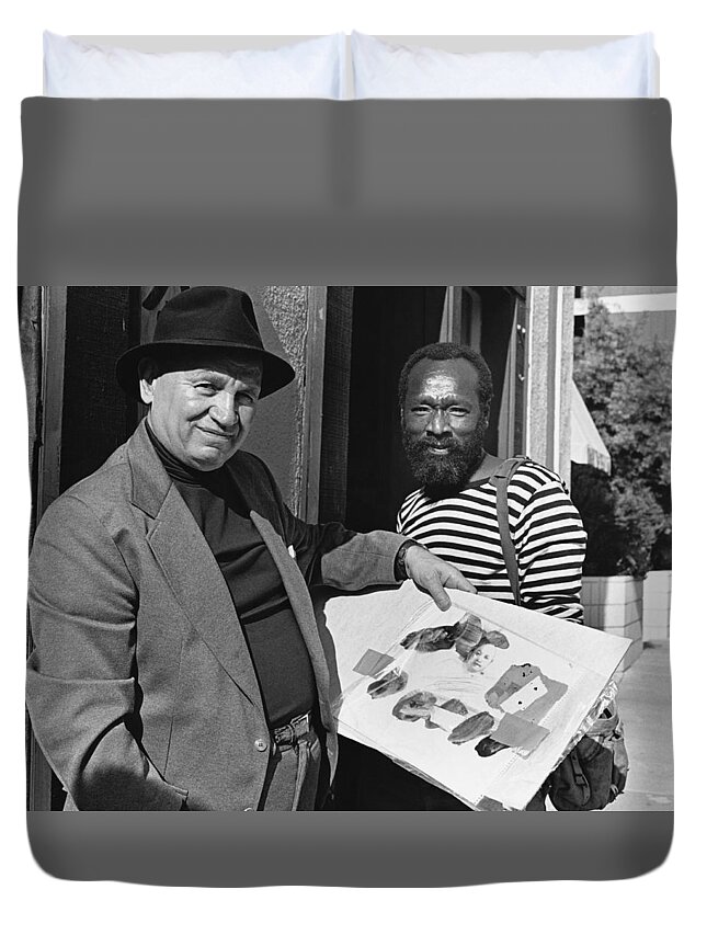 Art Duvet Cover featuring the photograph Romare Bearden & Raymond Saunders by Kathy Sloane