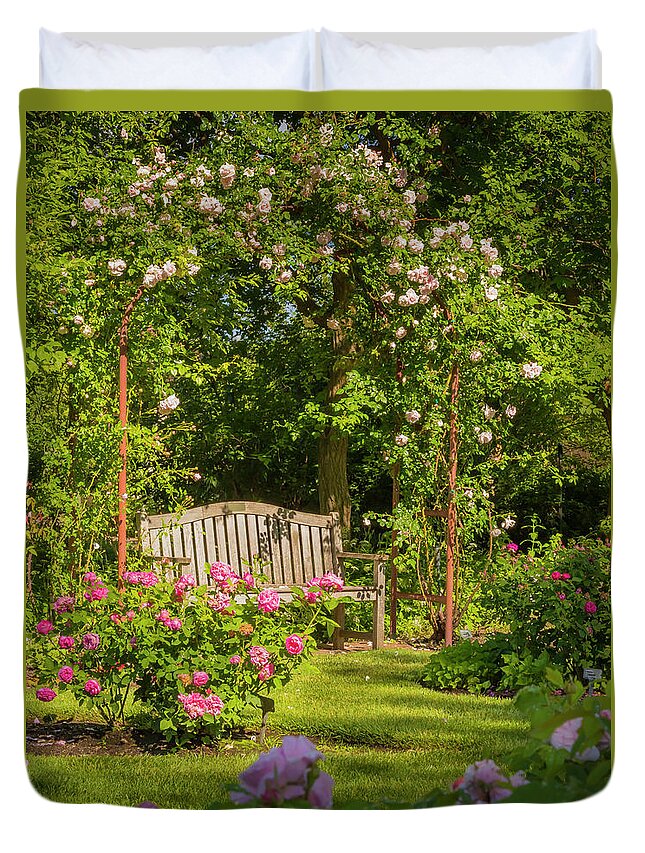 Garden Duvet Cover featuring the photograph Rose Arbor by Mark Mille