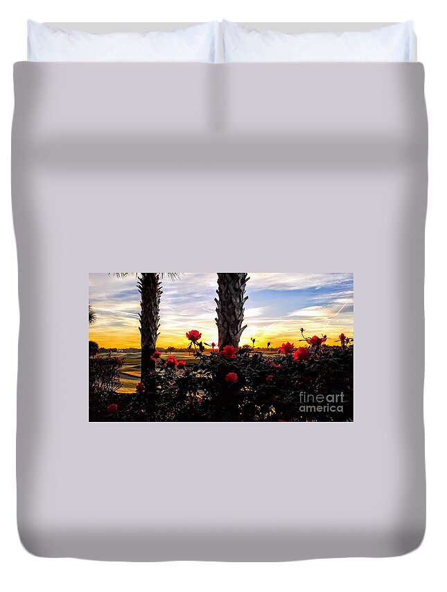 Florida Duvet Cover featuring the photograph Rose Colored Sunrise by Dave Pellegrini
