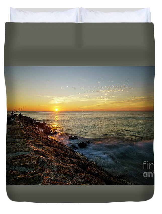 Rotas Duvet Cover featuring the photograph Rota Spain Sunset by Pablo Avanzini