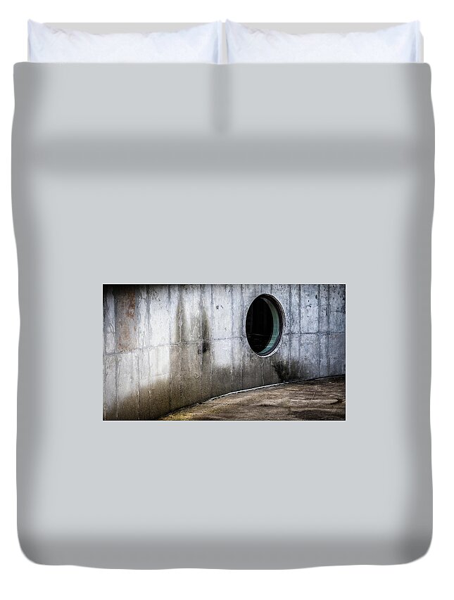 Abstract Duvet Cover featuring the photograph Round Window by Steve Stanger