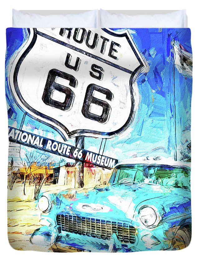 Carol M Highsmith Duvet Cover featuring the photograph Route 66 Roadtrip by Jack Torcello