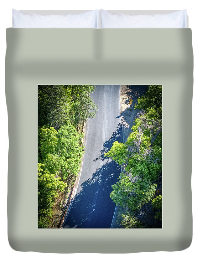 Sun Duvet Cover featuring the photograph Route 89A Sedona Top Down by Anthony Giammarino