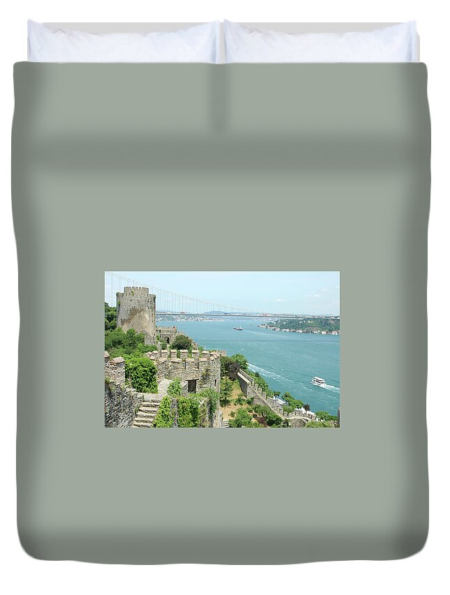 Istanbul Duvet Cover featuring the photograph Rumeli Castle In Istanbul by Hhakim