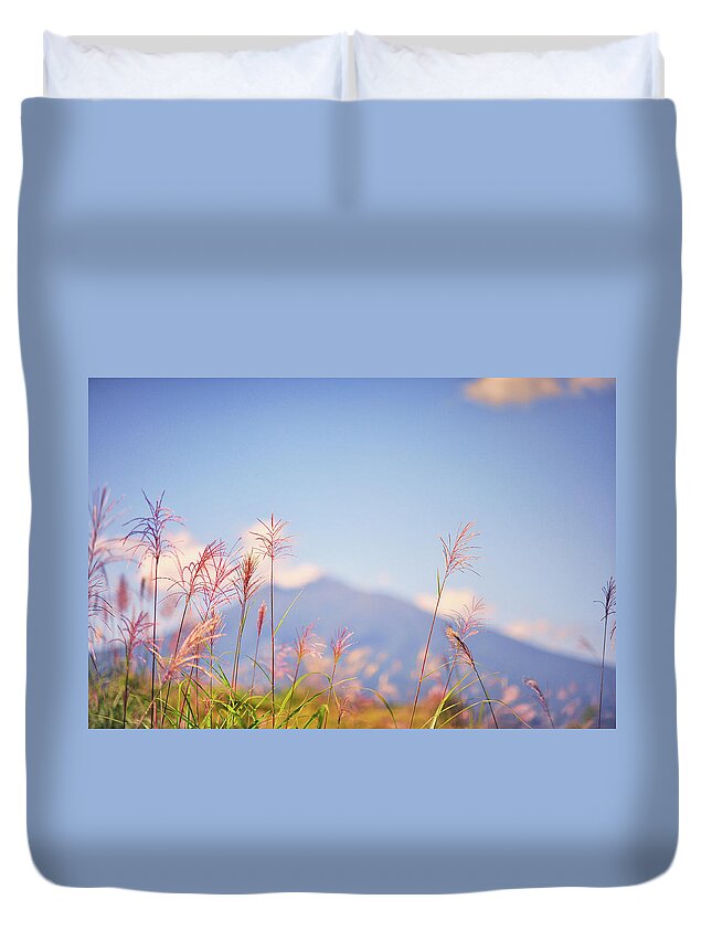 Scenics Duvet Cover featuring the photograph Rushes by Photo By Glenn Waters In Japan