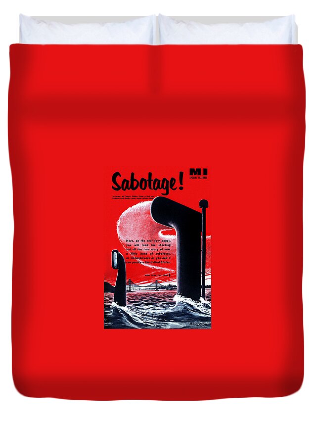 Submarine Duvet Cover featuring the painting Sabotage! by G. Miller