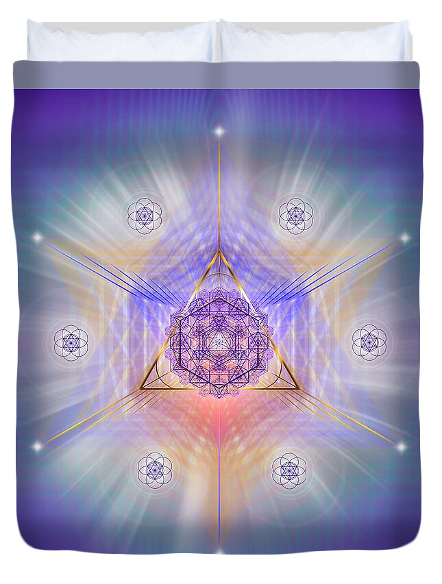 Endre Duvet Cover featuring the digital art Sacred Geometry 734 by Endre Balogh