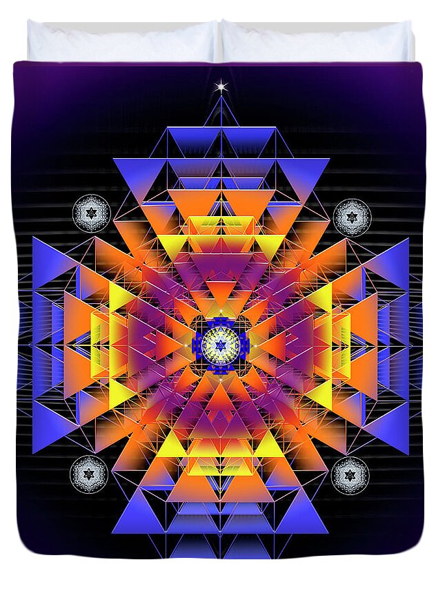 Endre Duvet Cover featuring the digital art Sacred Geometry 739 by Endre Balogh