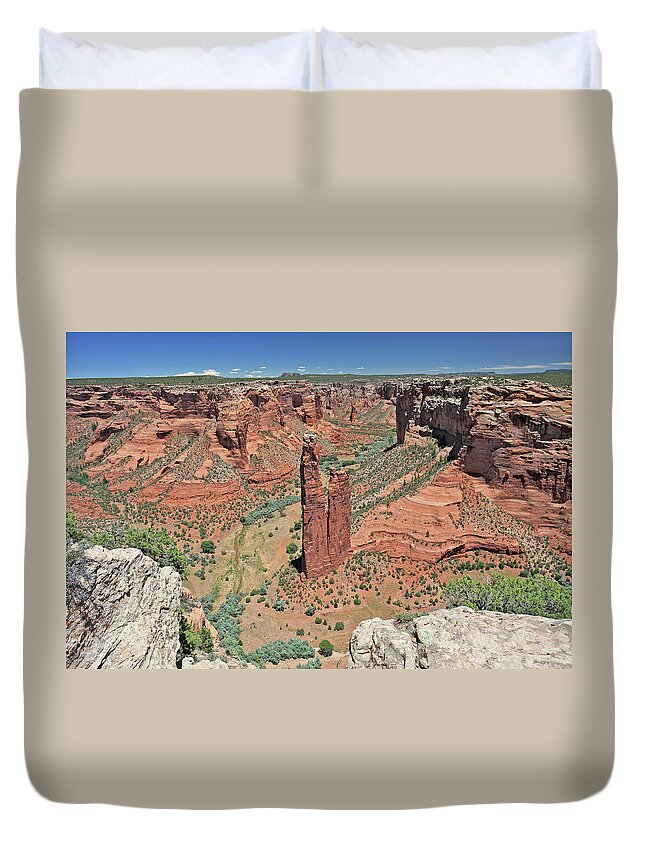 Arizona Duvet Cover featuring the photograph Sacred Spider Rock by Gary Kaylor