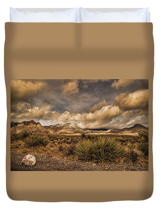 Saguaro National Park Duvet Cover featuring the photograph Saguaro National Park by Joe Granita