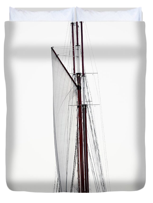 Wind Duvet Cover featuring the photograph Sail, Close-up by Roine Magnusson