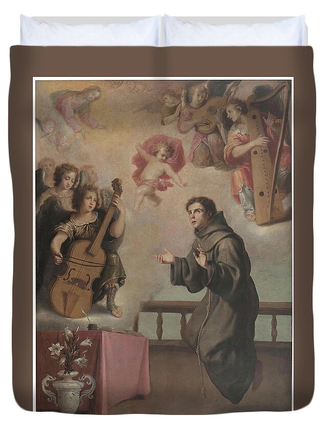 1601 Duvet Cover featuring the painting 'Saint Anthony of Padua'. XVII century. Oil on canvas. by Pedro De Obregon El Joven