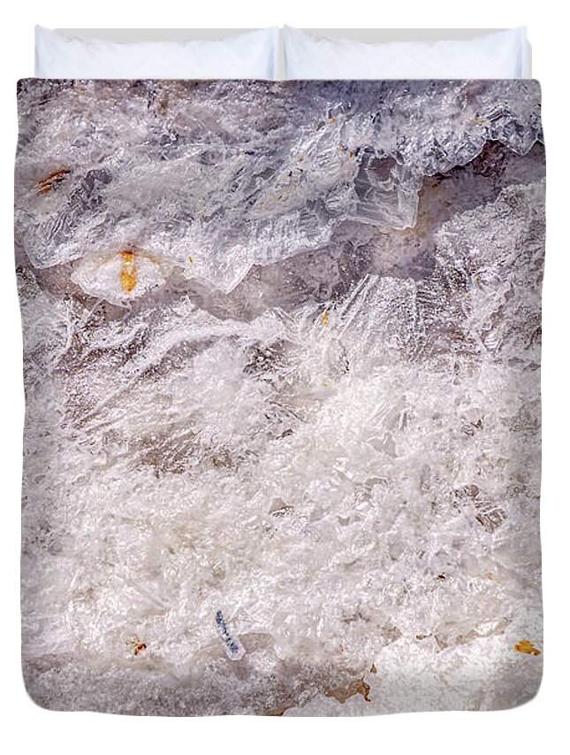 Salt Flats Macro Duvet Cover featuring the photograph Salt Flats Macro by Debra Martz