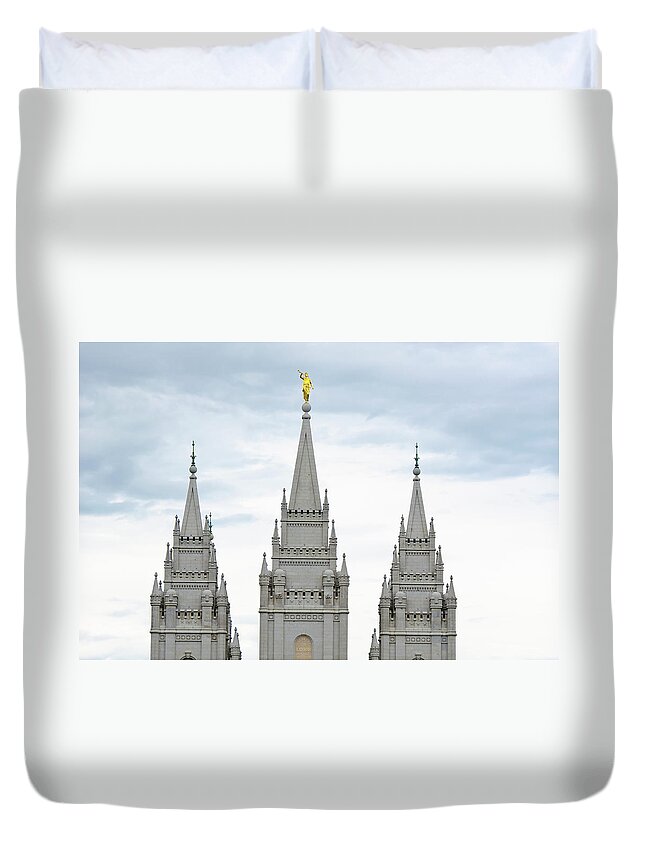 Church Duvet Cover featuring the photograph Salt Lake City Temple by Meshaphoto