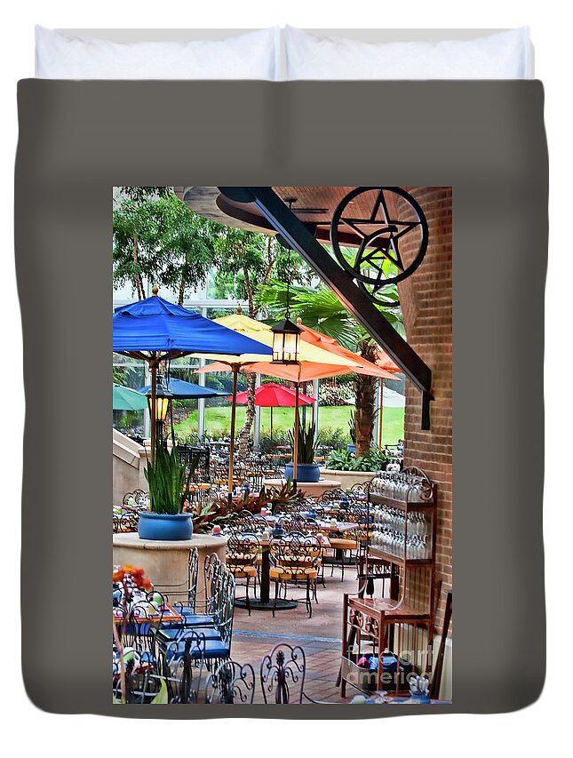 Restaurante Duvet Cover featuring the photograph San Antonio Riverwalk at the Gaylord by Joan Bertucci