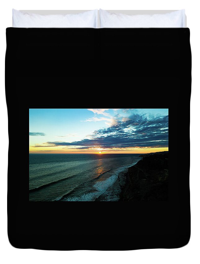 Steve Bunch Duvet Cover featuring the photograph San Pedro sunset Southern California by Steve Bunch