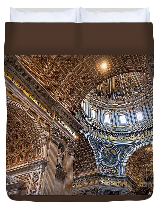 Vatican Duvet Cover featuring the photograph San Pietro Ceiling by Brian Jannsen