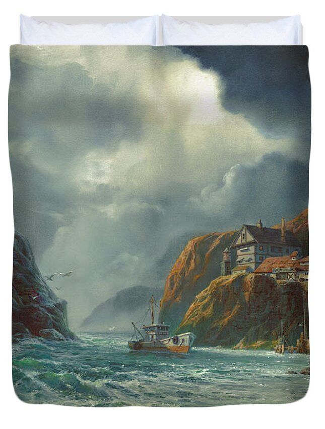 Michael Humphries Duvet Cover featuring the painting Sanctuary by Michael Humphries