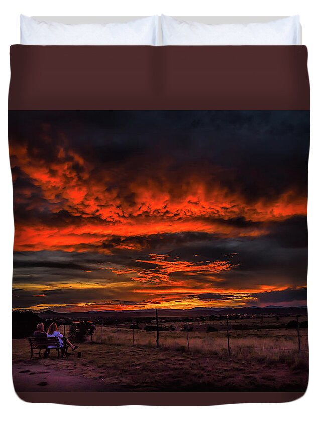Paul Lesage Duvet Cover featuring the photograph Santa Fe Skies by Paul LeSage