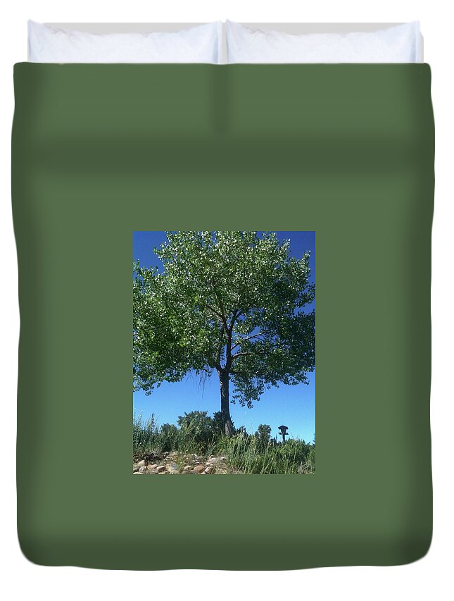 Tree Duvet Cover featuring the photograph Santa Fe Tree 1 by Marty Klar