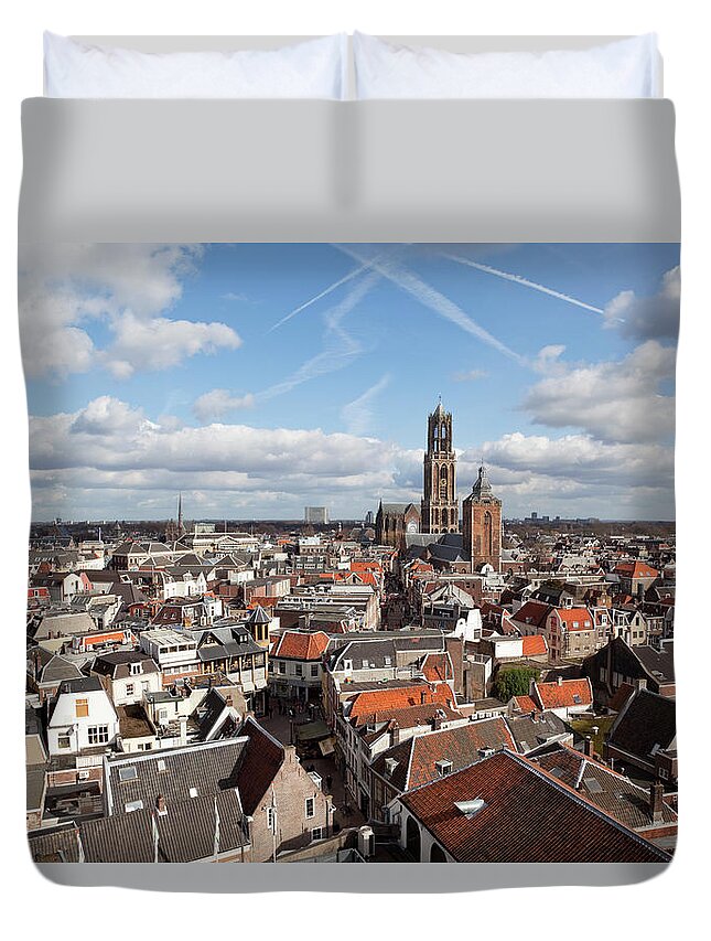 Gothic Style Duvet Cover featuring the photograph Scenic Dutch Cityscape Xxxl by Toos
