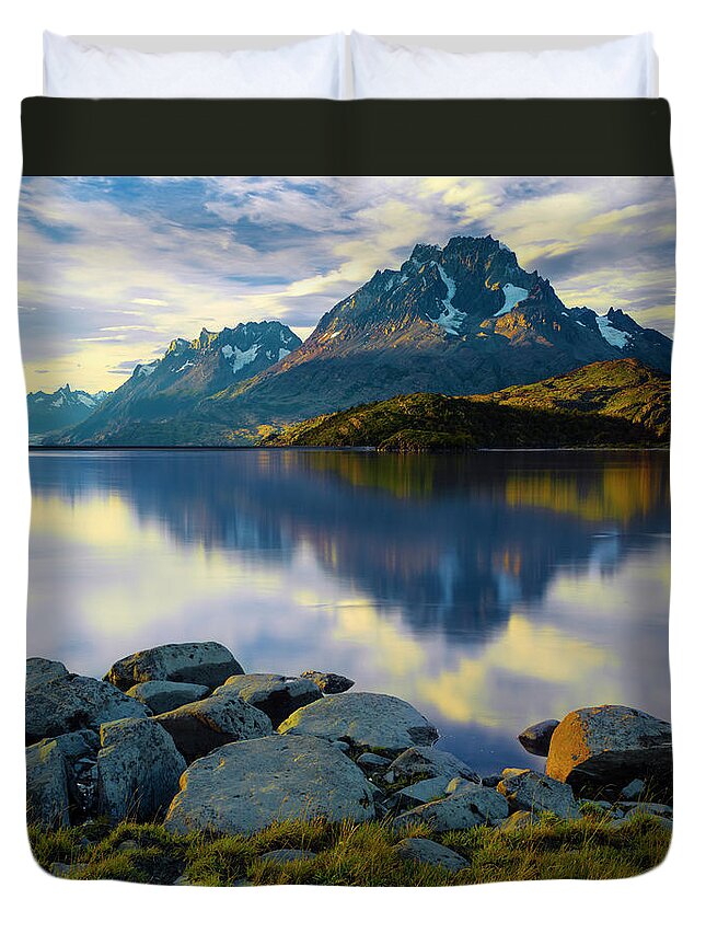 Photograph Duvet Cover featuring the photograph Scenic View Of The Grand Paine In Late by Panoramic Images
