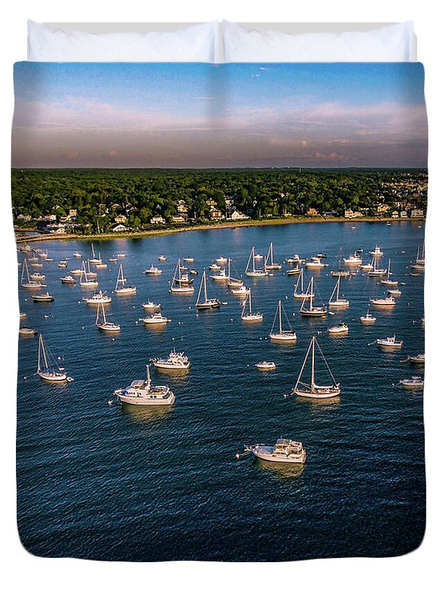 Harbor Duvet Cover featuring the photograph Scituate harbor by William Bretton