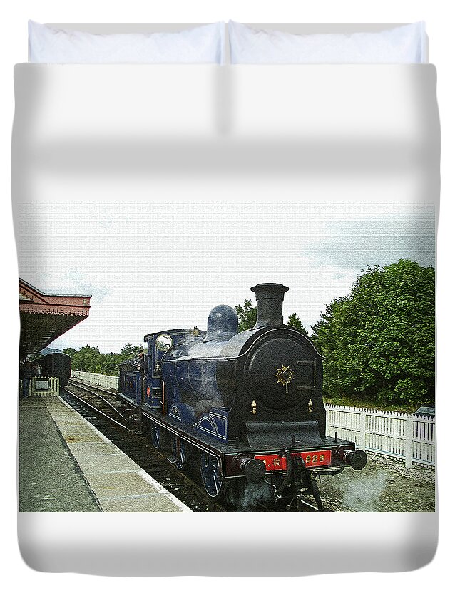 Scotland Duvet Cover featuring the photograph SCOTLAND. Aviemore. Strathspey Railway. by Lachlan Main