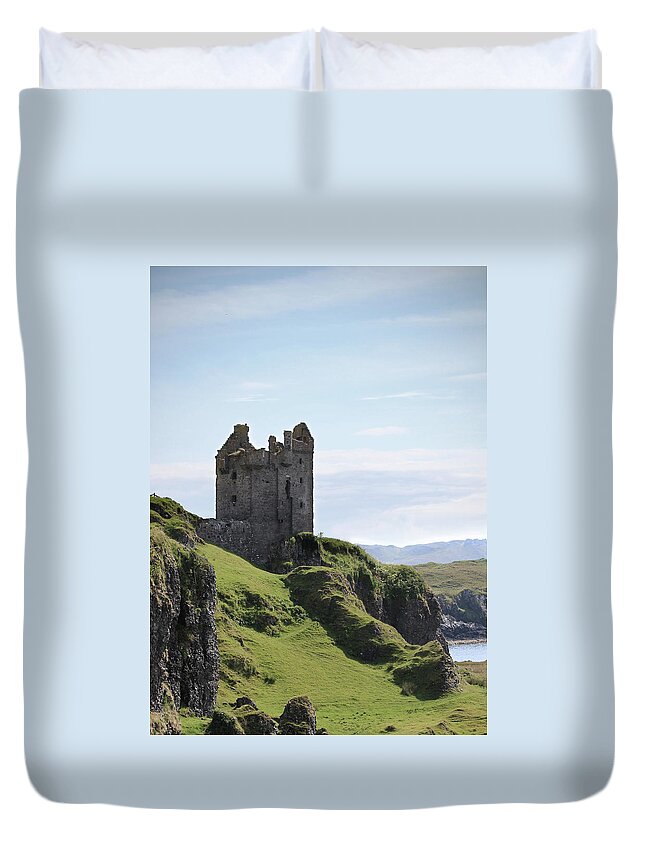 Grass Duvet Cover featuring the photograph Scottish Castle by Mgts