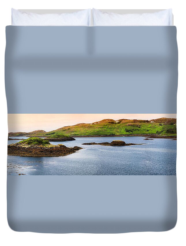 Scenics Duvet Cover featuring the photograph Scottish Highlands Badcall Bay by Nicolamargaret