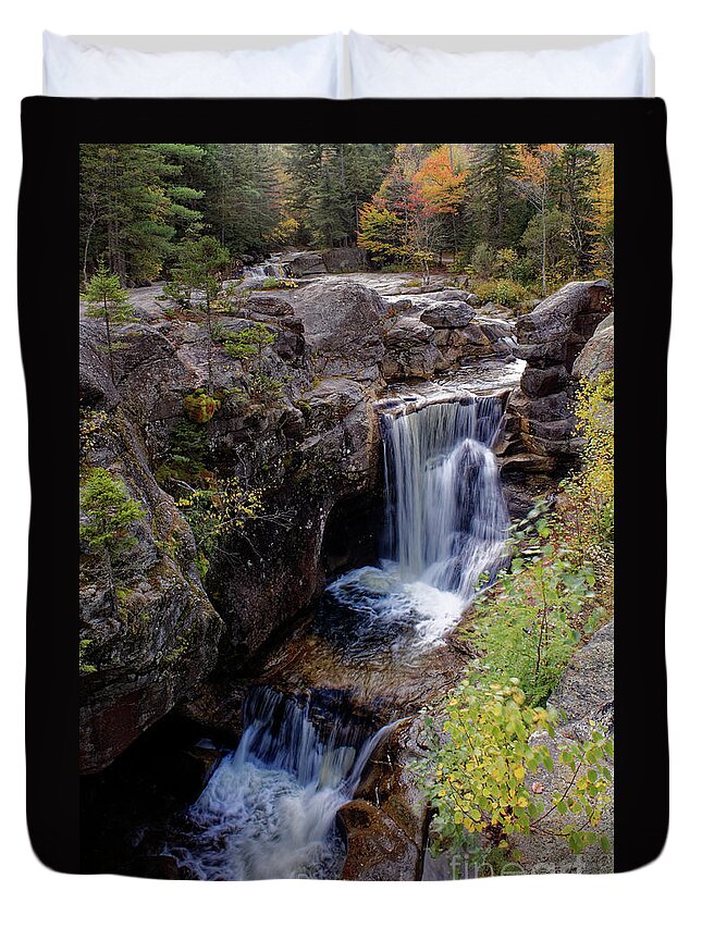 Waterfall Duvet Cover featuring the photograph Screw Auger Falls, Maine, USA by Kevin Shields