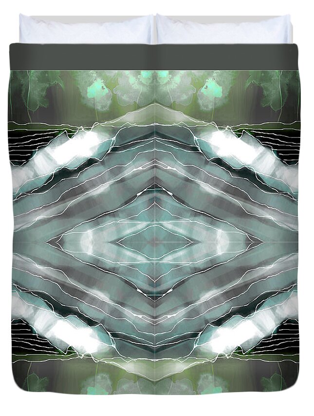 Sea Duvet Cover featuring the digital art Seascape by Alexandra Vusir