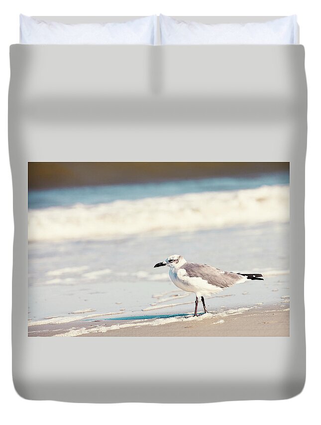 See Duvet Cover featuring the photograph See The Seagull by Susan Bryant