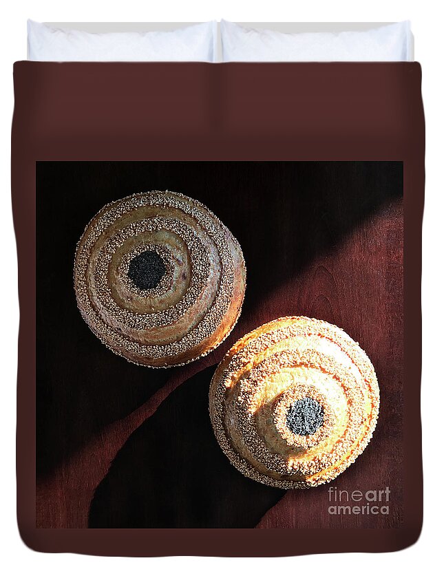 Bread Duvet Cover featuring the photograph Seeded Bull's Eye Sourdough 3 by Amy E Fraser