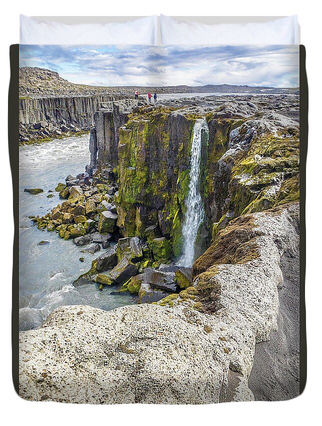Iceland Duvet Cover featuring the photograph Selfoss Waterfall - Iceland by Marla Craven
