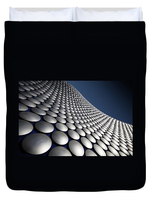 In A Row Duvet Cover featuring the photograph Selfridges Exterior, Birmingham by Stewart Hardy