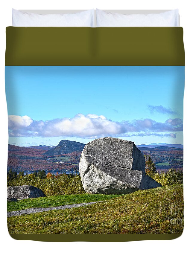 Sentinel Rock Duvet Cover featuring the photograph Sentinel Rock, Vermont by Catherine Sherman