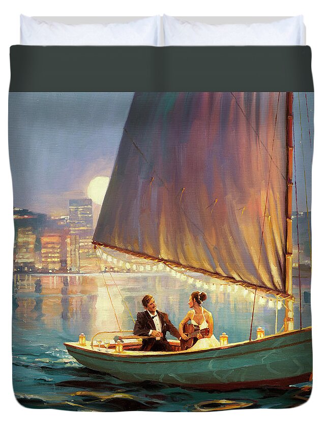 Romance Duvet Cover featuring the painting Serenade by Steve Henderson
