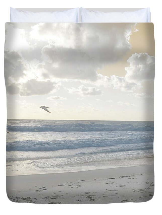 Photography Duvet Cover featuring the photograph Serene Sea I by Sharon Chandler