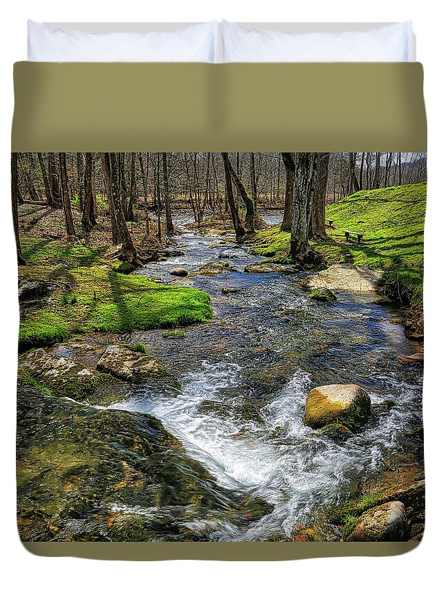 Creek Duvet Cover featuring the photograph Serenity by Dale R Carlson