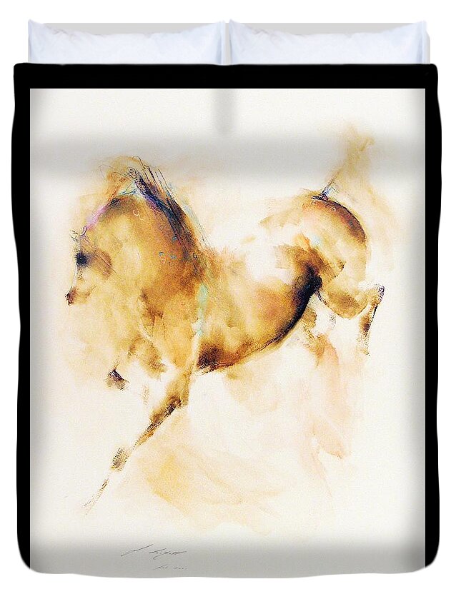 Horse Duvet Cover featuring the painting Shamara by Janette Lockett