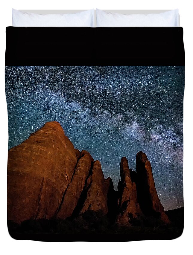 Arches National Park Duvet Cover featuring the photograph Shark Fins by Judi Kubes