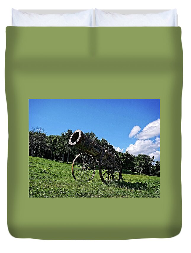 Cannon Duvet Cover featuring the photograph Shipka Pass cannon by Martin Smith