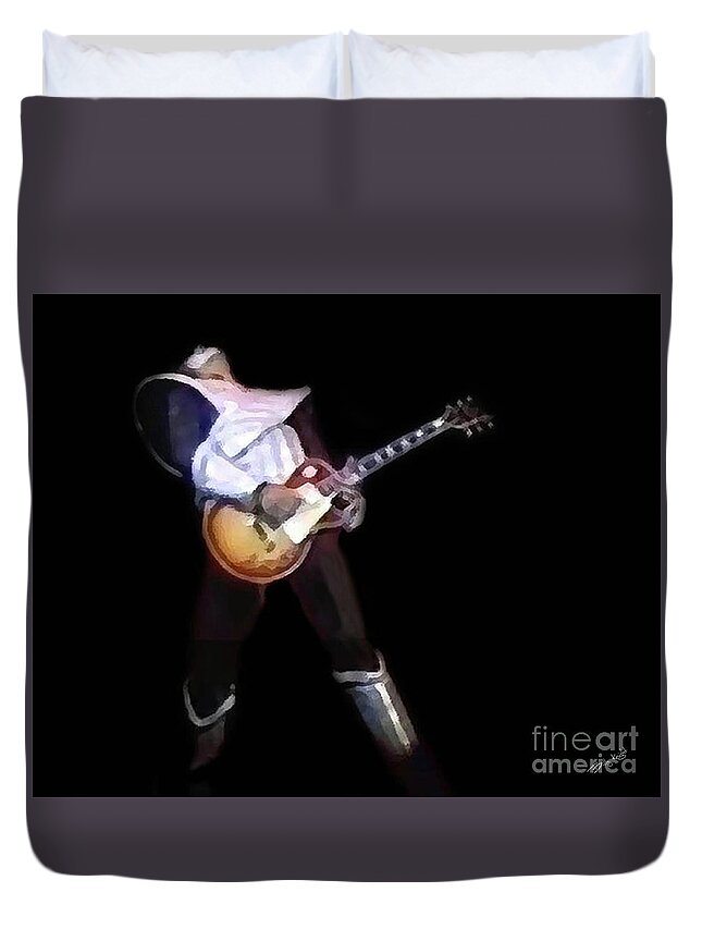 Ace Frehley Duvet Cover featuring the photograph Shock Me by Billy Knight