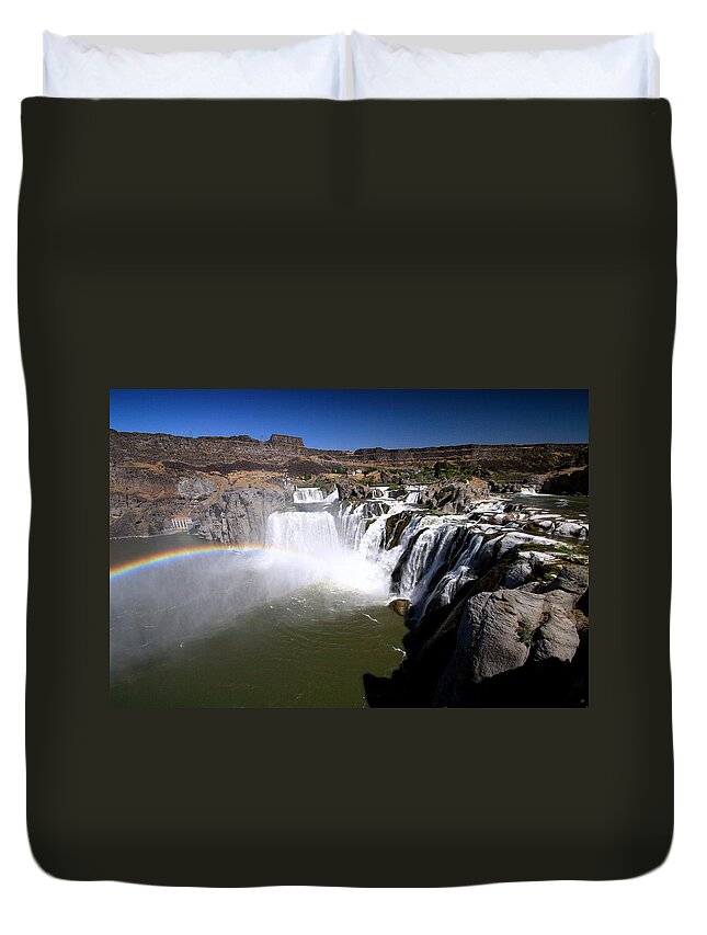Tranquility Duvet Cover featuring the photograph Shoshone Falls - Idaho by Massimo Ravera